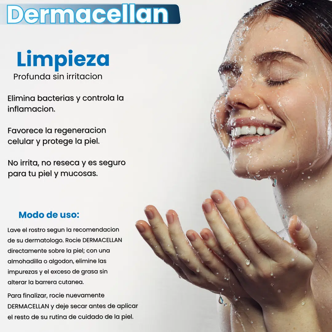 DermaCellan x 500ml - Solución Tópica de Ácido Hipocloroso para Limpieza y Restauración de la Piel - Imagen 2